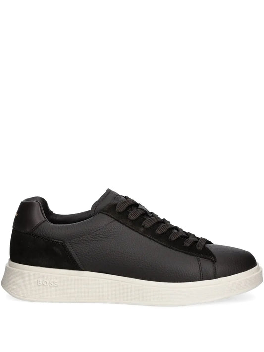 Boss Suede-Panel Lace-Up Sneakers
