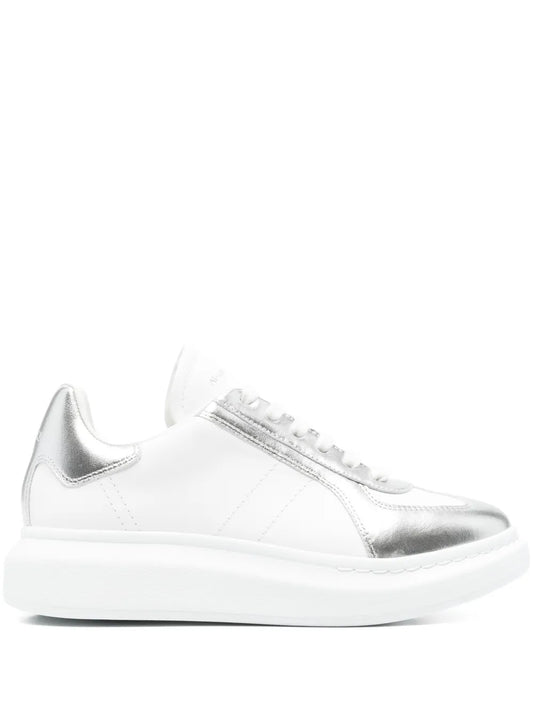 Alexander Mcqueen Oversized Metallic-Panel Leather Sneakers