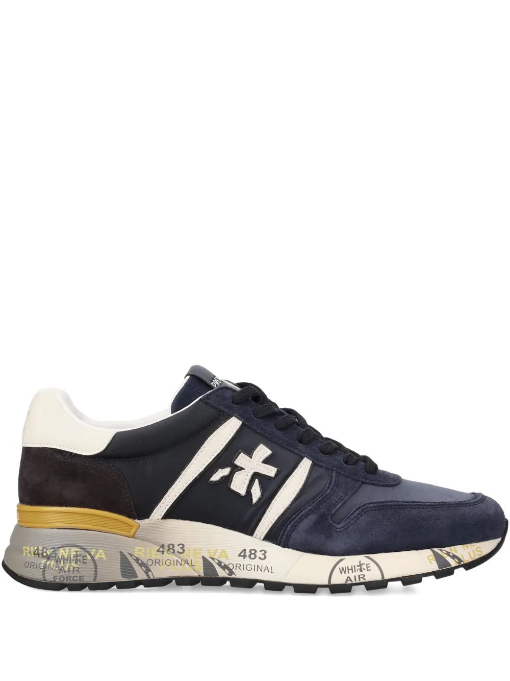 Premiata Lander 7702 Suede-Panelled Lace-Up Sneakers