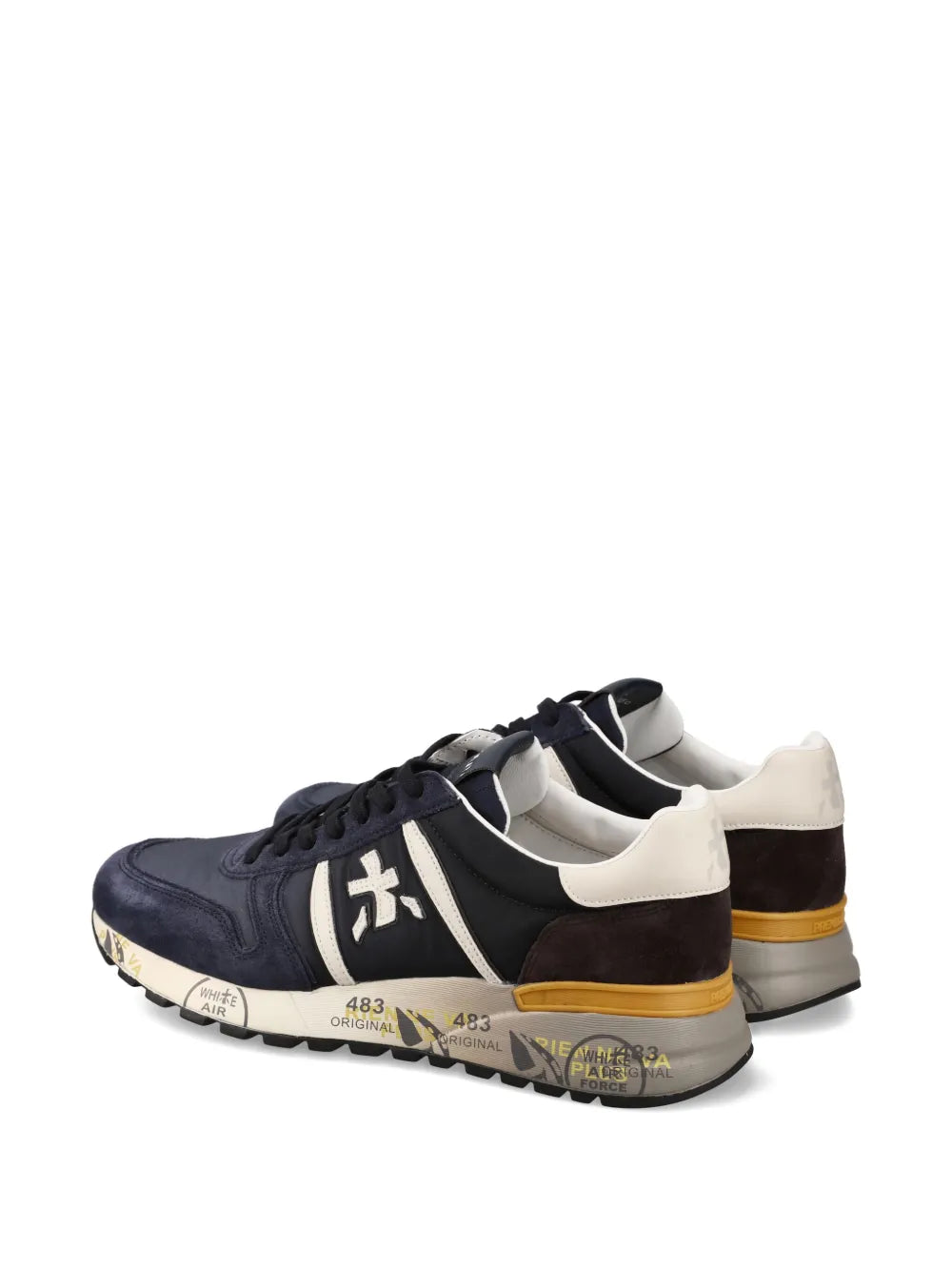 Premiata Lander 7702 Suede-Panelled Lace-Up Sneakers