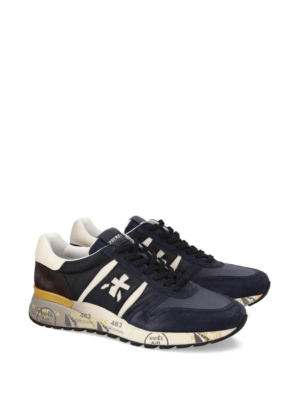 Premiata Lander 7702 Suede-Panelled Lace-Up Sneakers