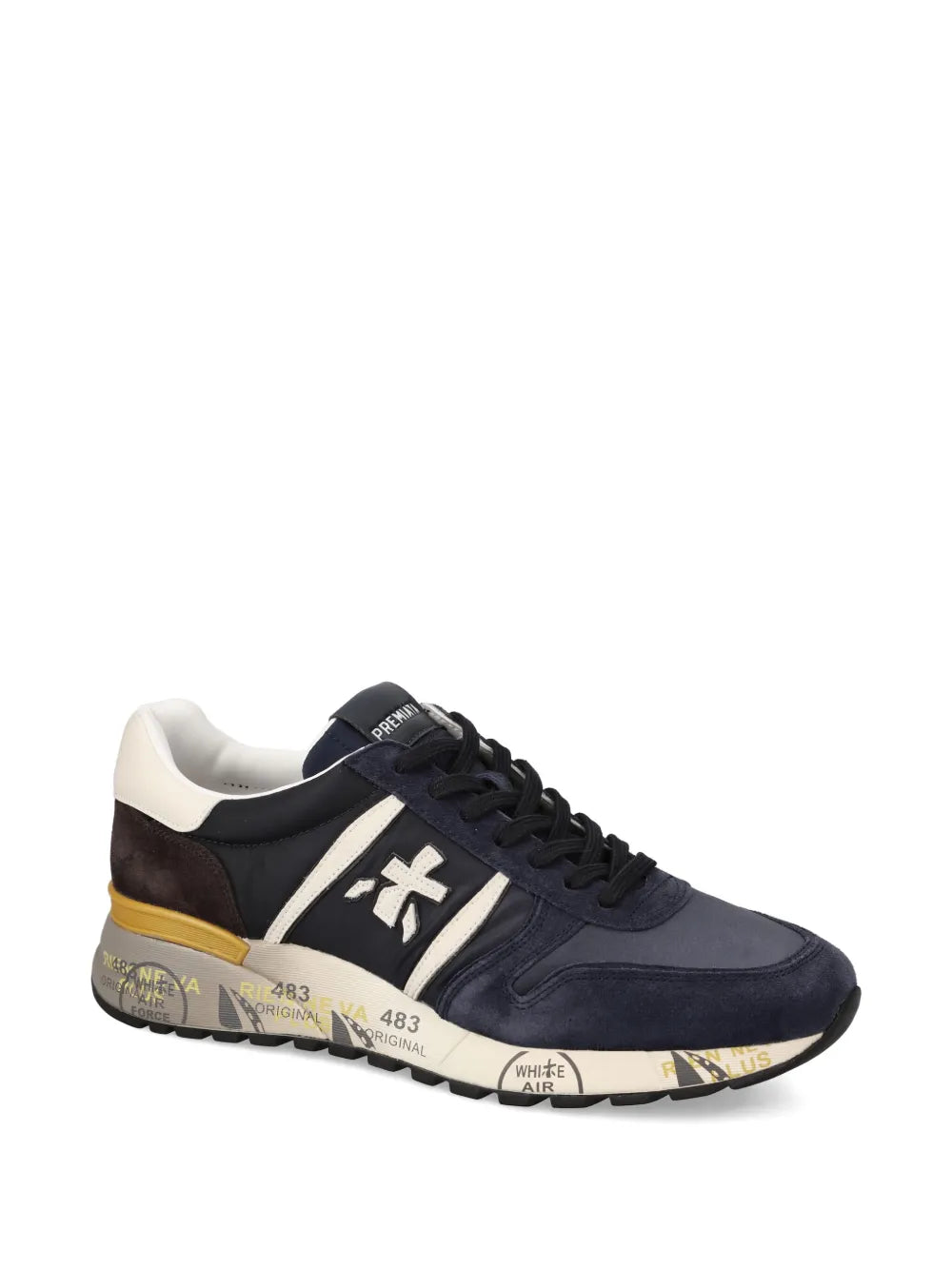 Premiata Lander 7702 Suede-Panelled Lace-Up Sneakers