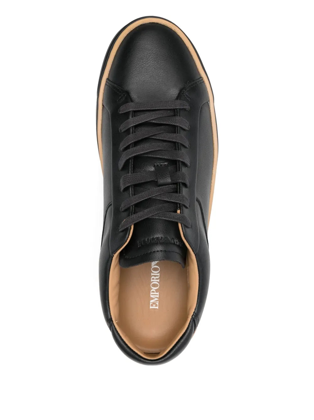 Emporio Armani Leather Lace-Up Sneakers