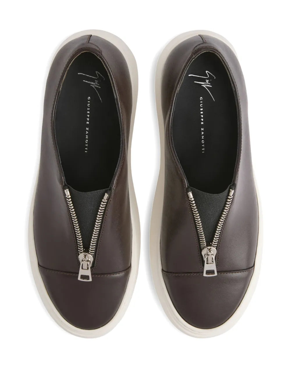 Giuseppe Zanotti Mike Elastic Leather Zipper Slip-Ons