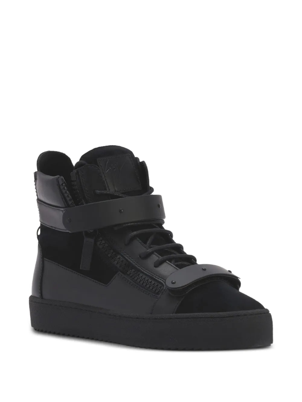 Giuseppe Zanotti Coby Matt Lace-Up Side-Zip Sneakers