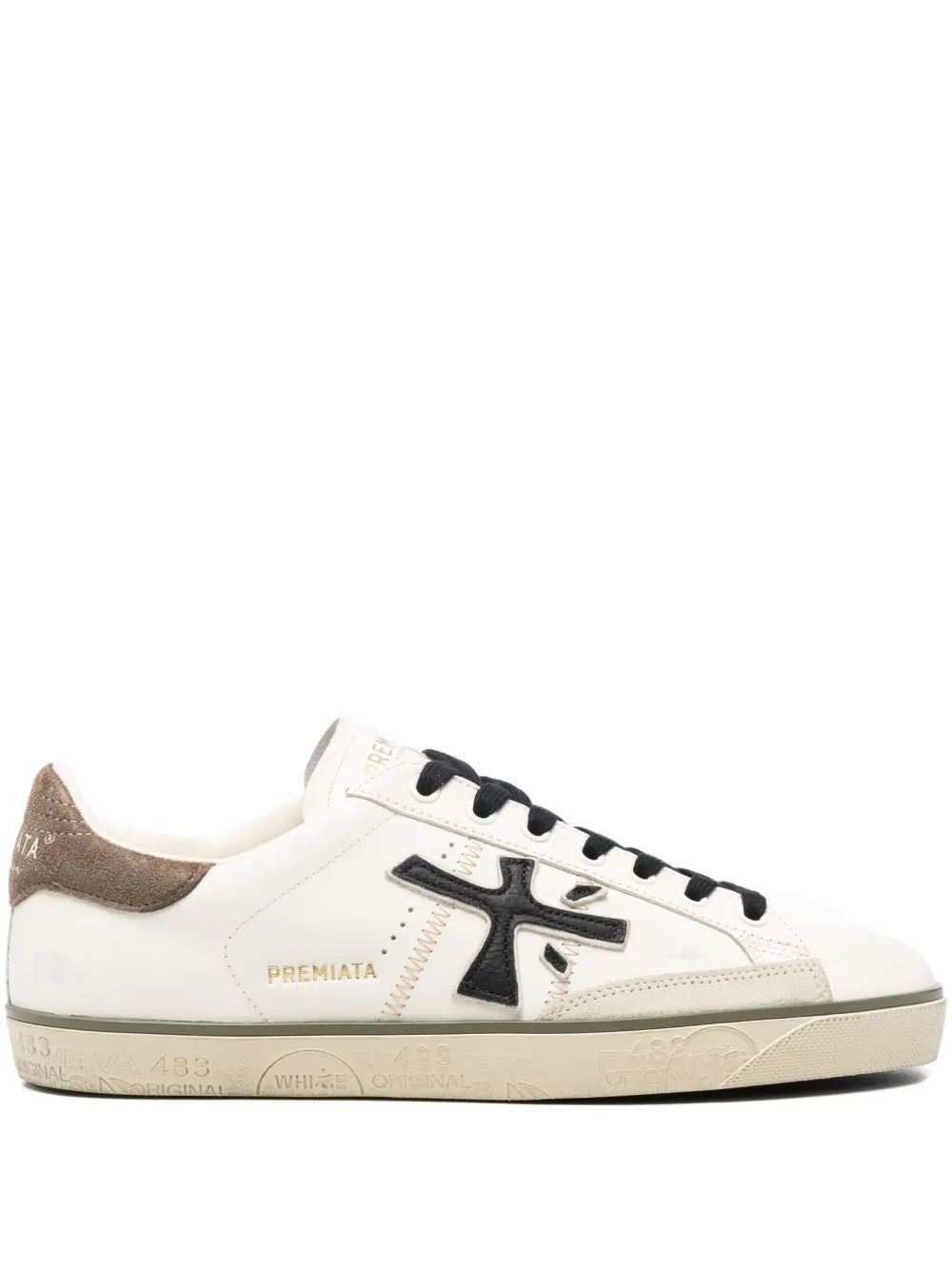 Premiata Leather Logo-Motif Sneakers