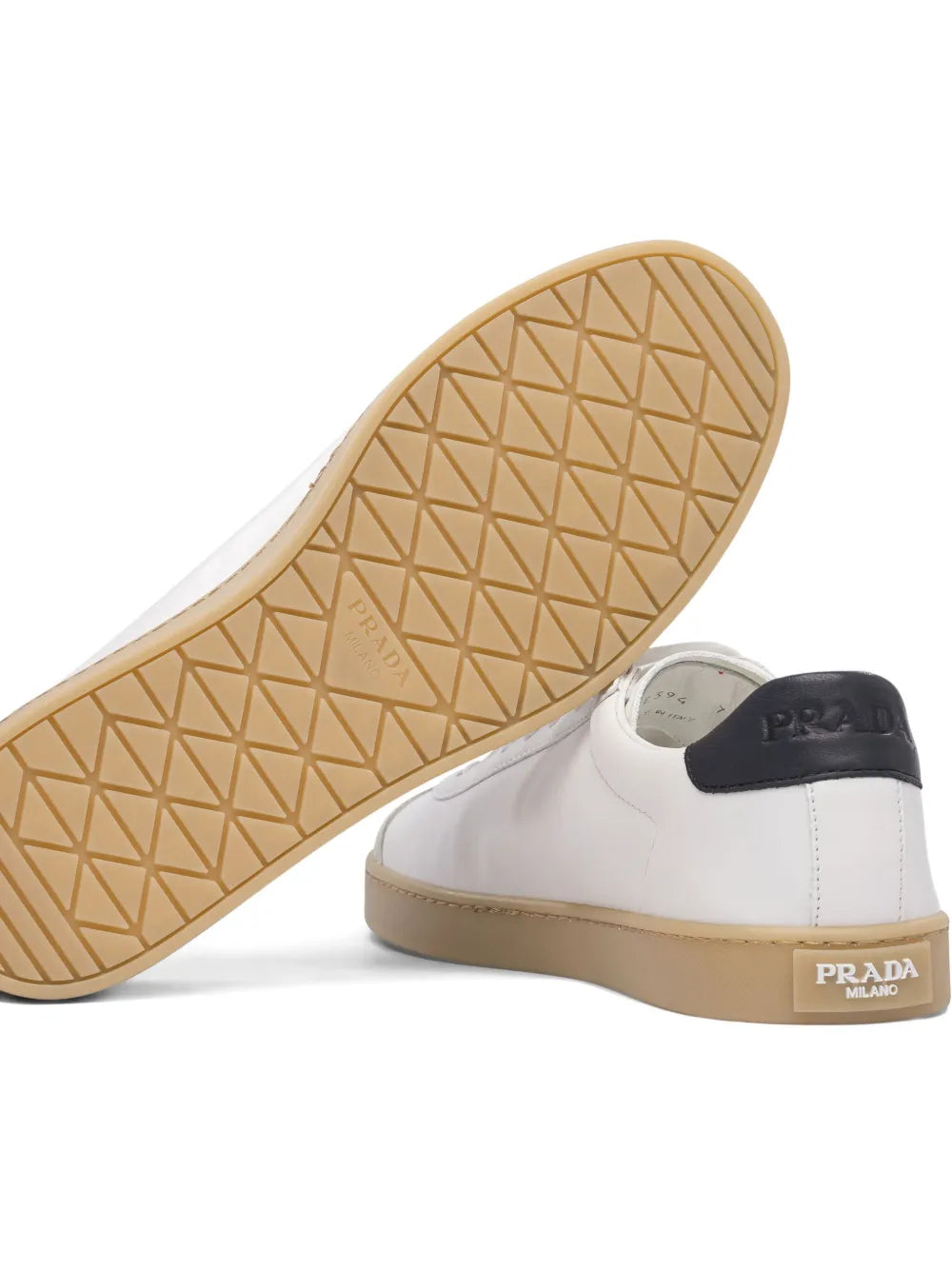 Prada Track Leather Logo-Plaque Sneakers