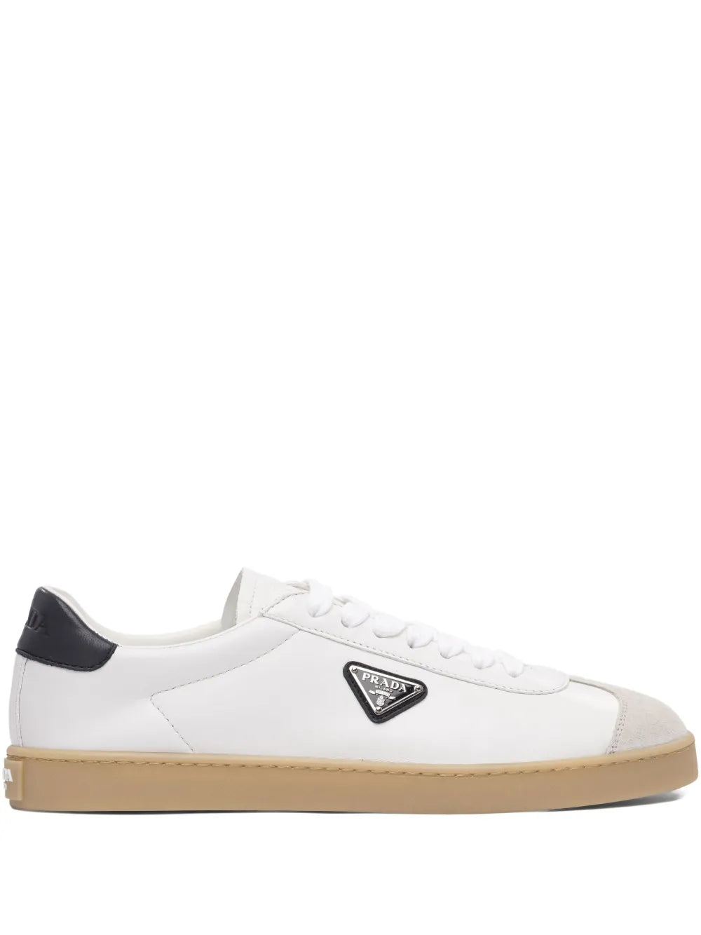 Prada Track Leather Logo-Plaque Sneakers