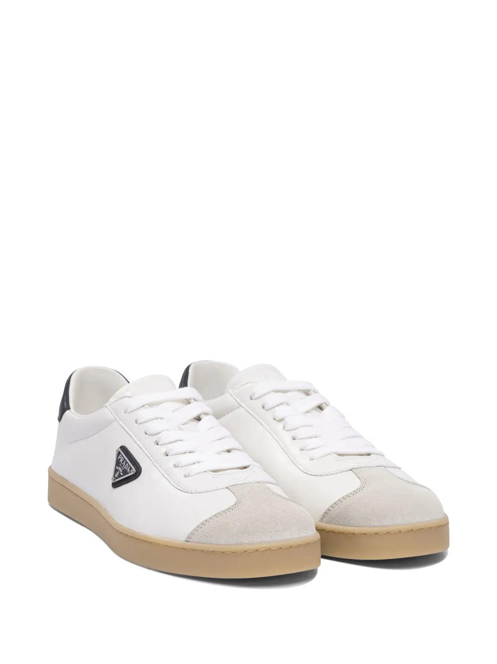 Prada Track Leather Logo-Plaque Sneakers