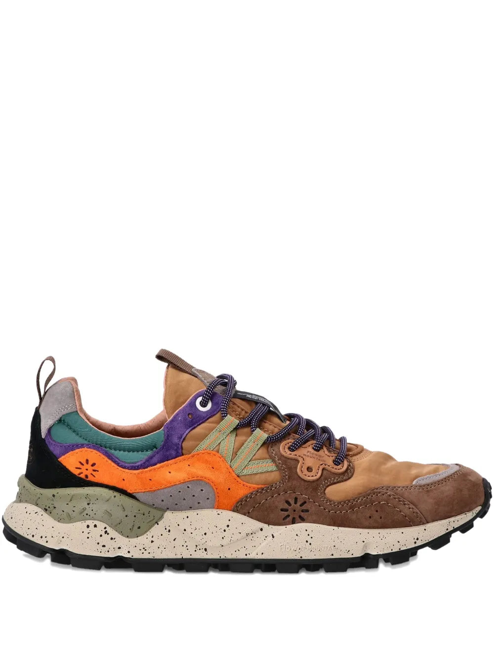 Flower Mountain Panelled-Design Leather Sneakers