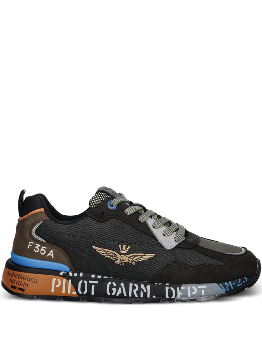 Aeronautica Militare Lettering-Print Sneakers