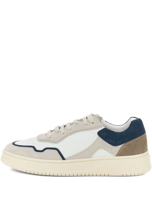 Boggi Milano Journey Suede-Panels Leather Sneakers