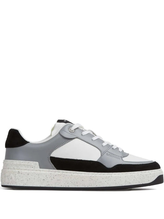 Balmain B-Court Flip Panelled Leather Sneakers