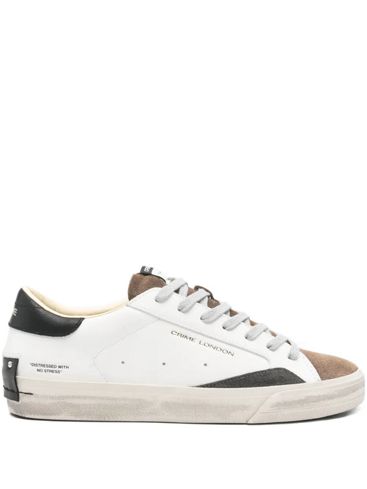 Crime London Distressed Panelled Sneakers