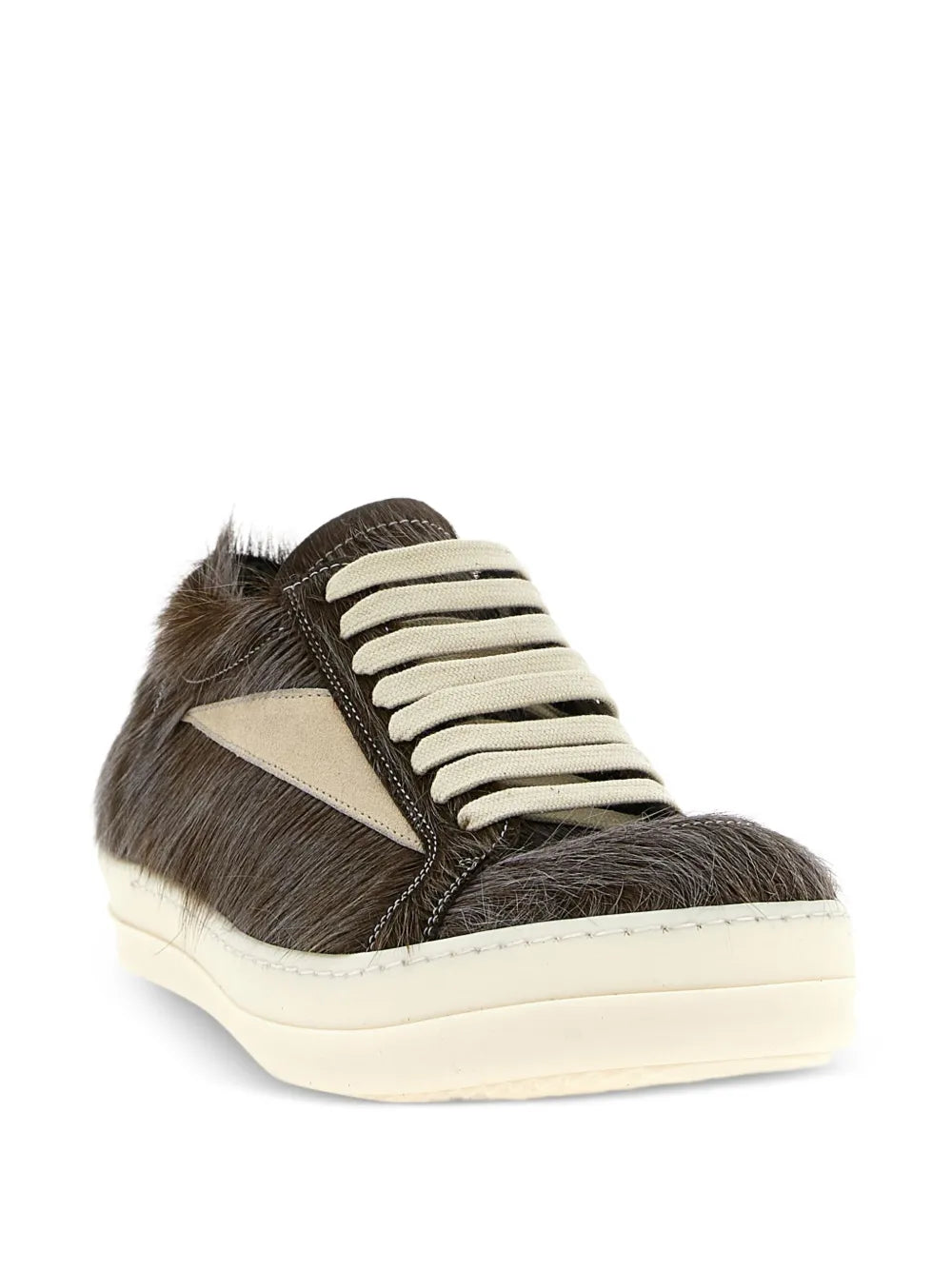 Rick Owens Concordians Hair-On Lace-Up Sneakers