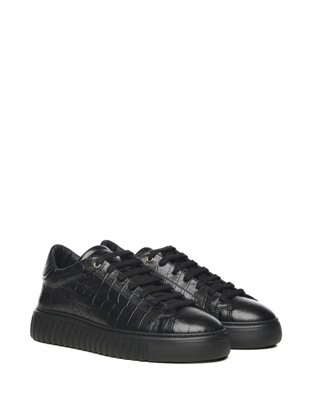 Giuliano Galiano Crocodile-Effect Leather Sneakers