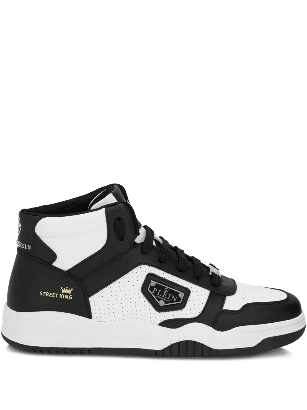Philipp Plein Perforated Logo Mid-Top Trainers