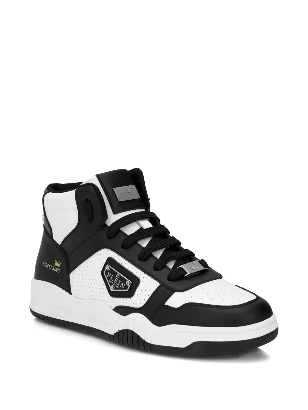 Philipp Plein Perforated Logo Mid-Top Trainers