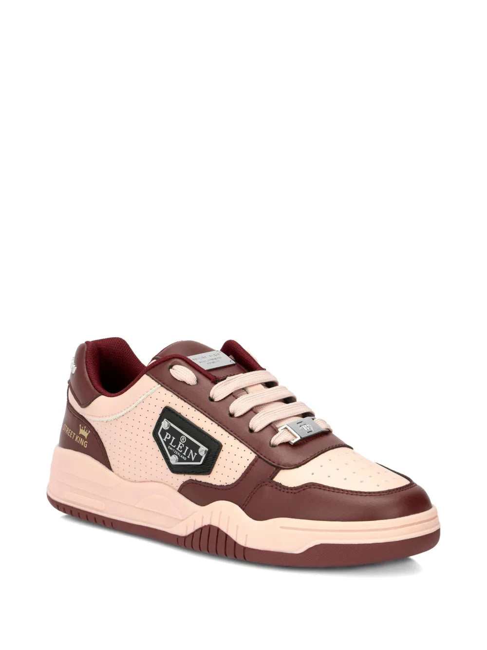 Philipp Plein X Street King Perforated Leather Low-Top Trainers
