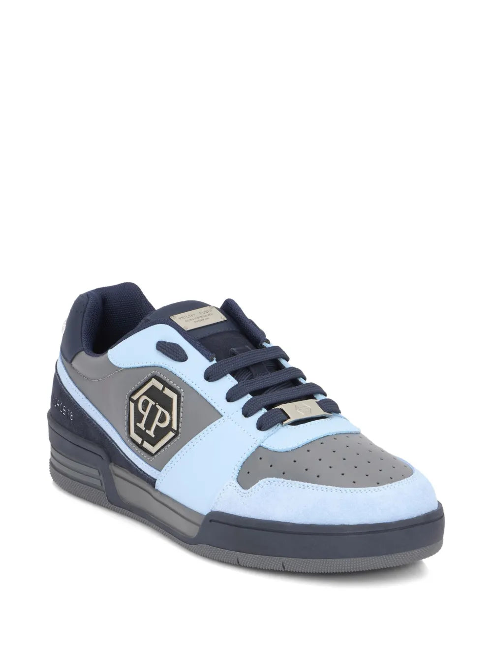 Philipp Plein Logo Plaque Leather Low-Top Trainers