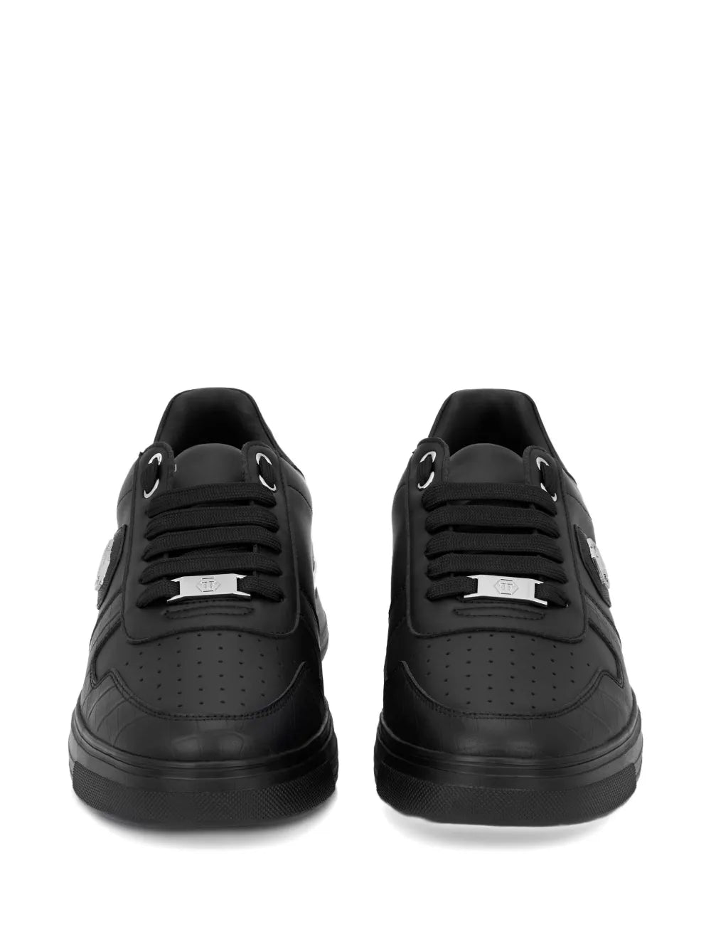 Philipp Plein Logo Plaque Leather Trainers