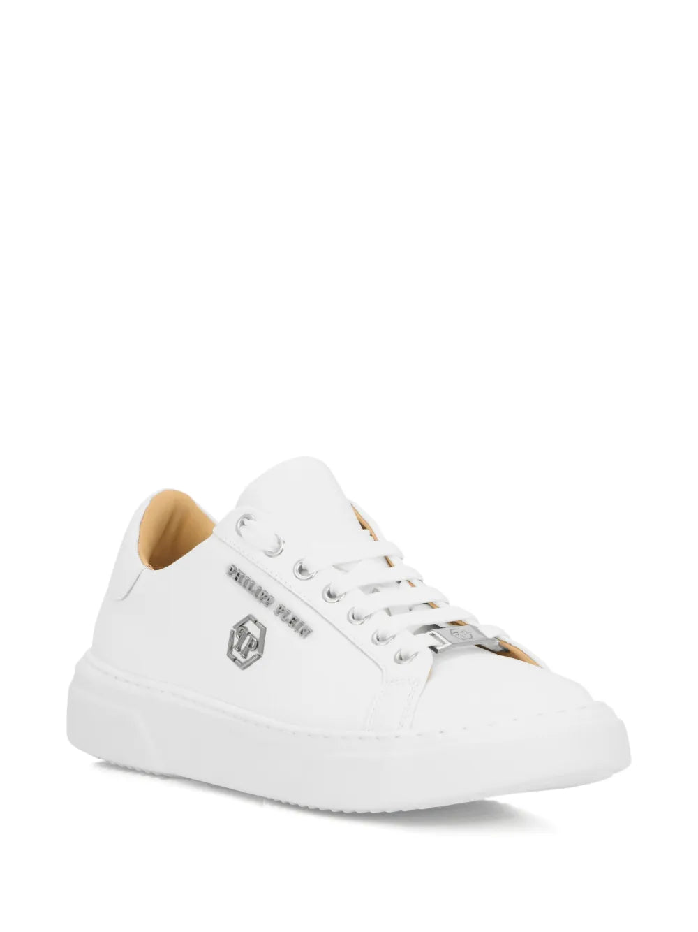 Philipp Plein Hexagon-Logo Leather Sneakers