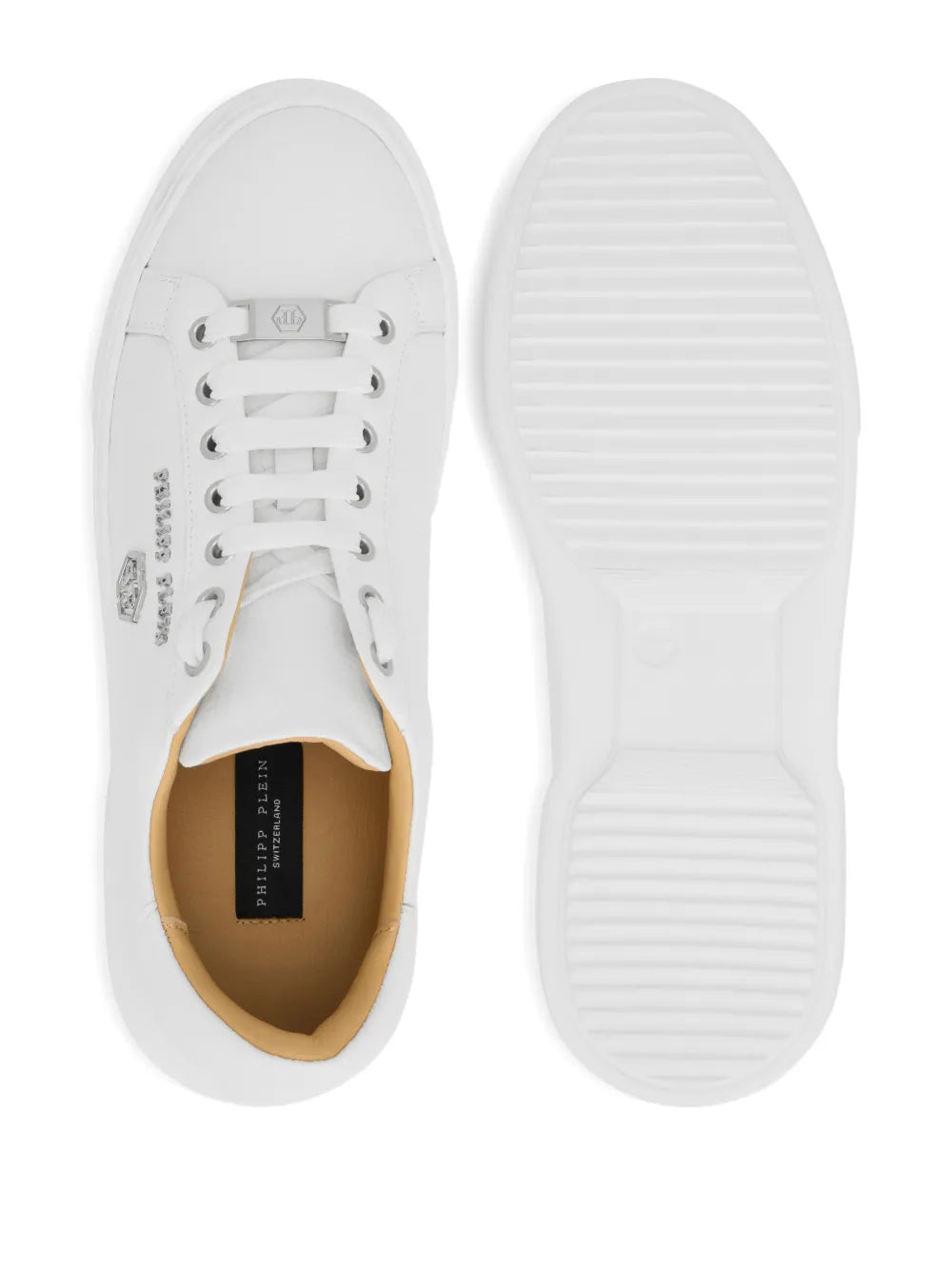 Philipp Plein Hexagon-Logo Leather Sneakers