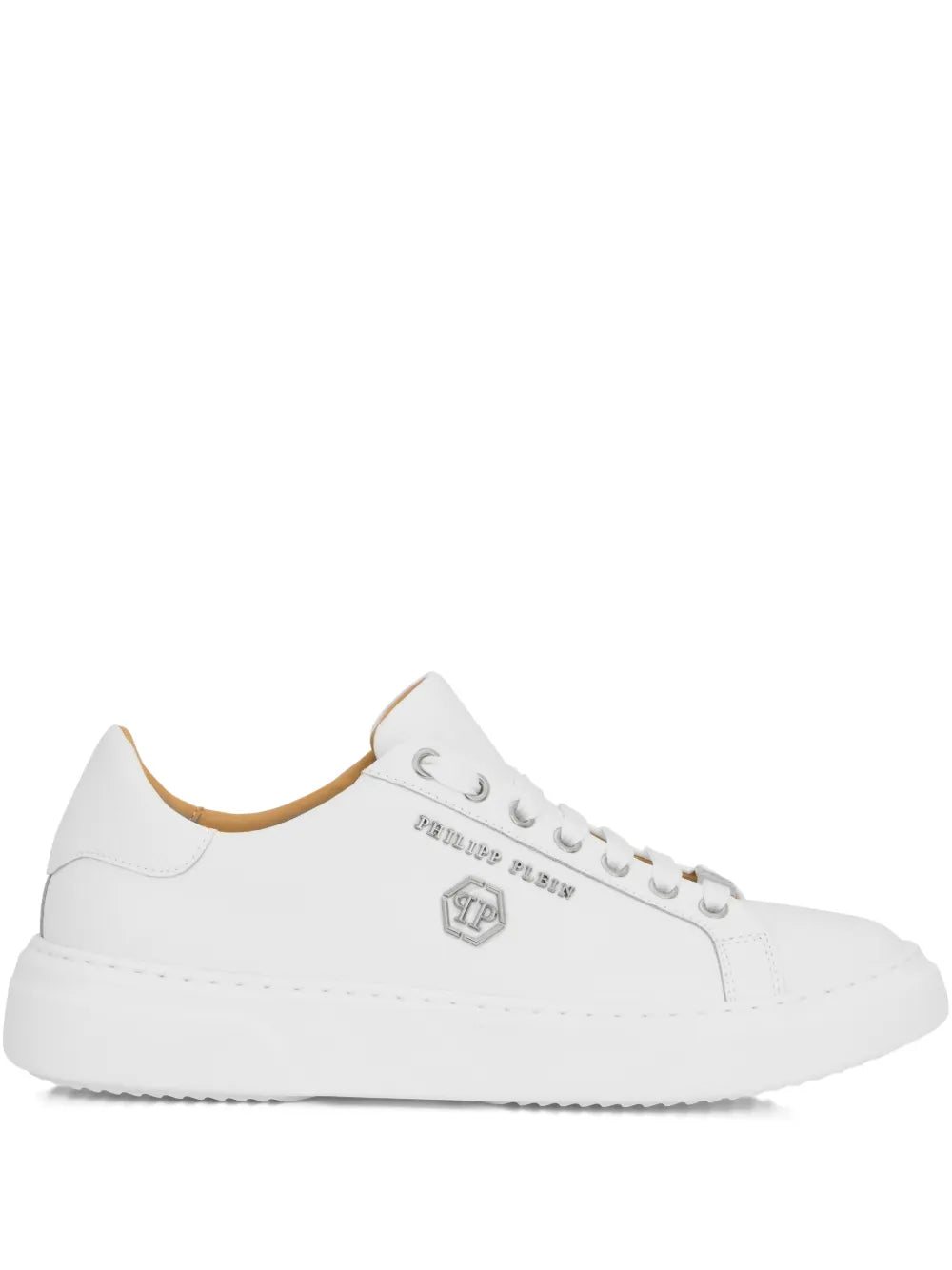 Philipp Plein Hexagon-Logo Leather Sneakers