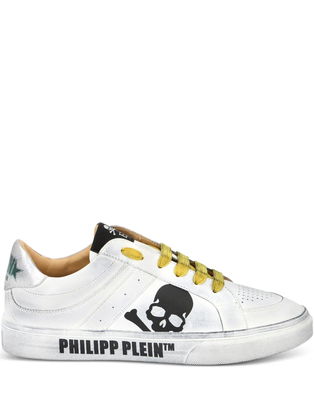 Philipp Plein Skull Leather Low-Top Trainers