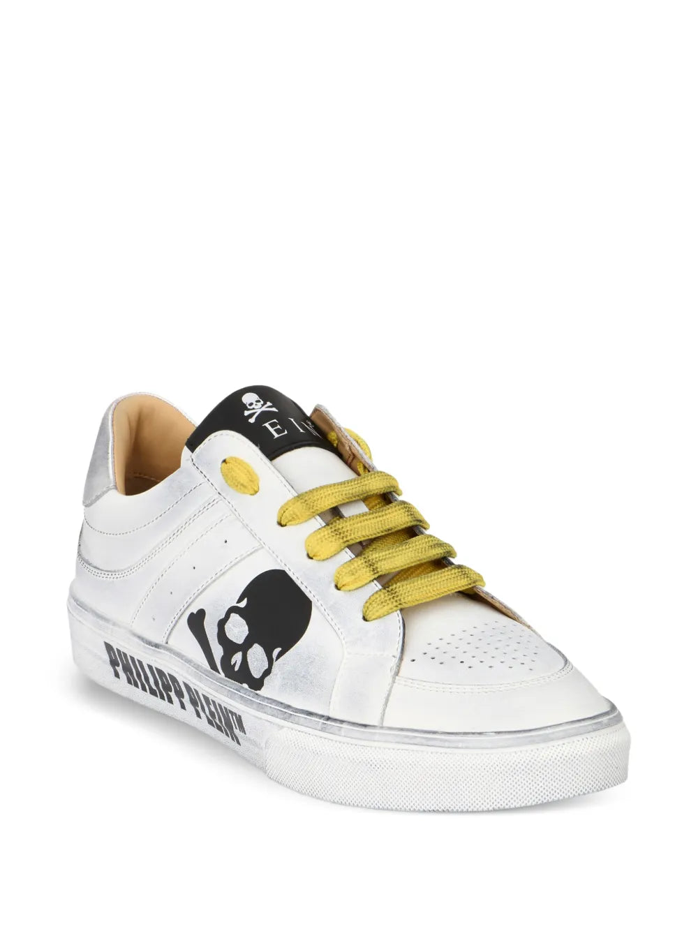 Philipp Plein Skull Leather Low-Top Trainers