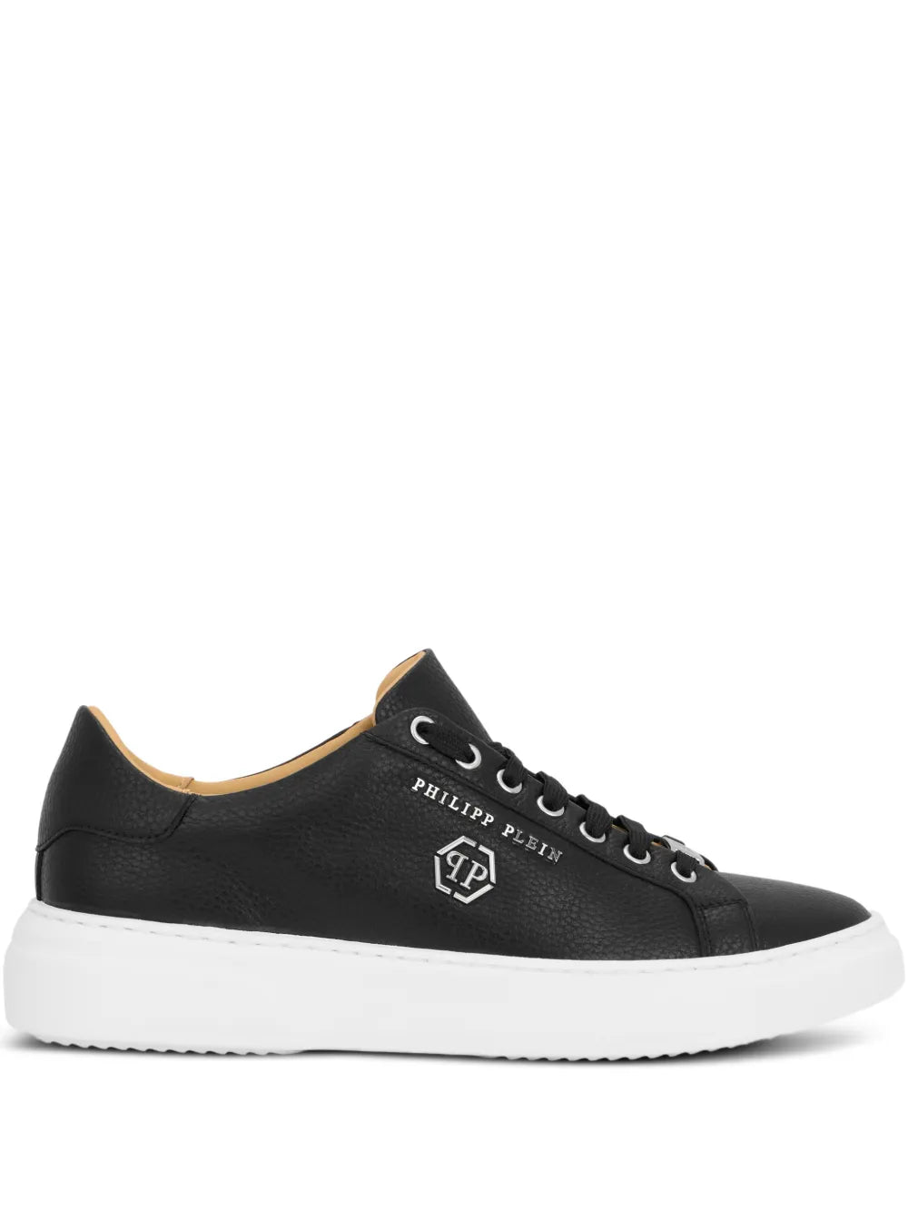 Philipp Plein Hexagon-Logo Leather Sneakers