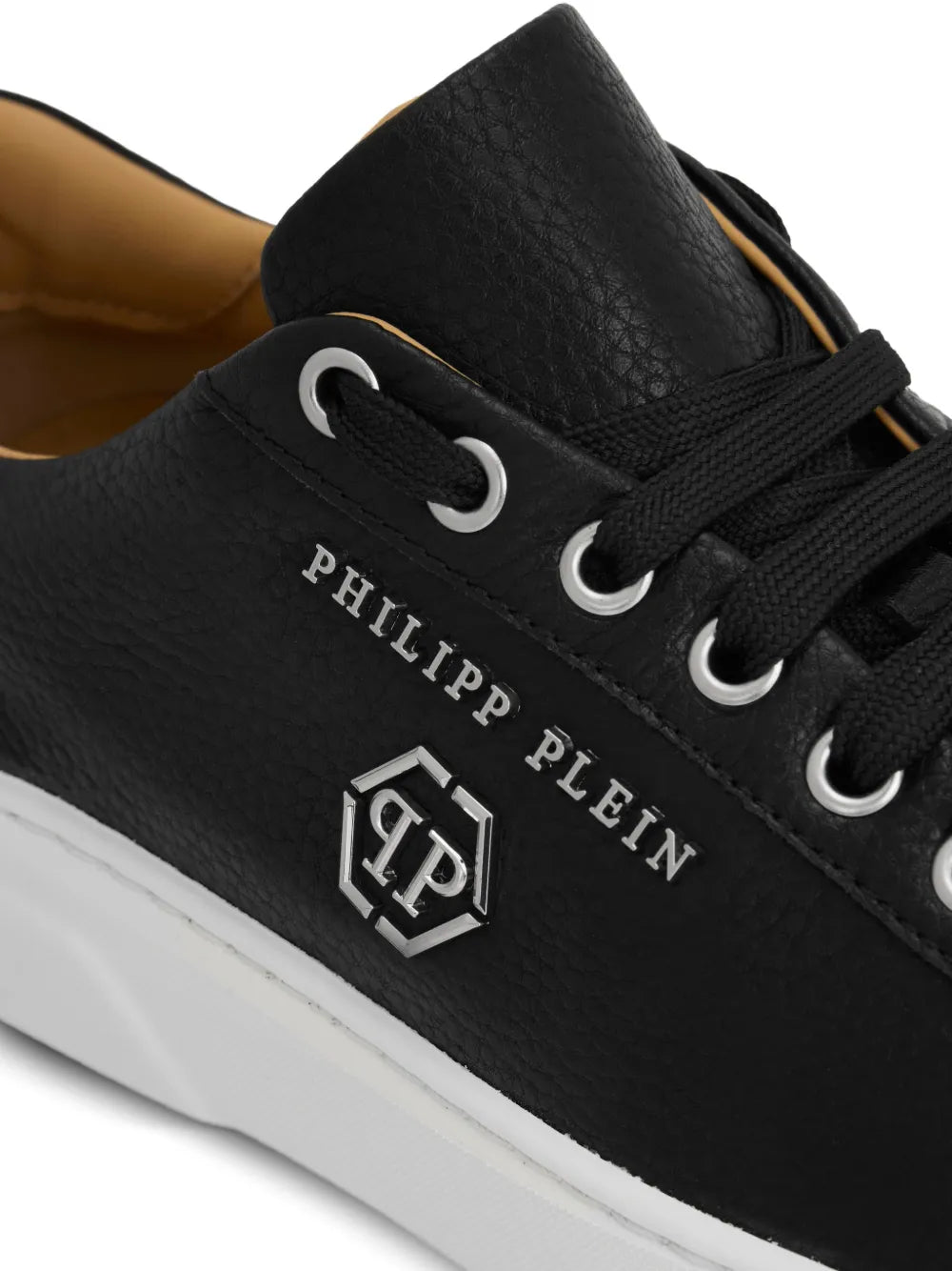 Philipp Plein Hexagon-Logo Leather Sneakers