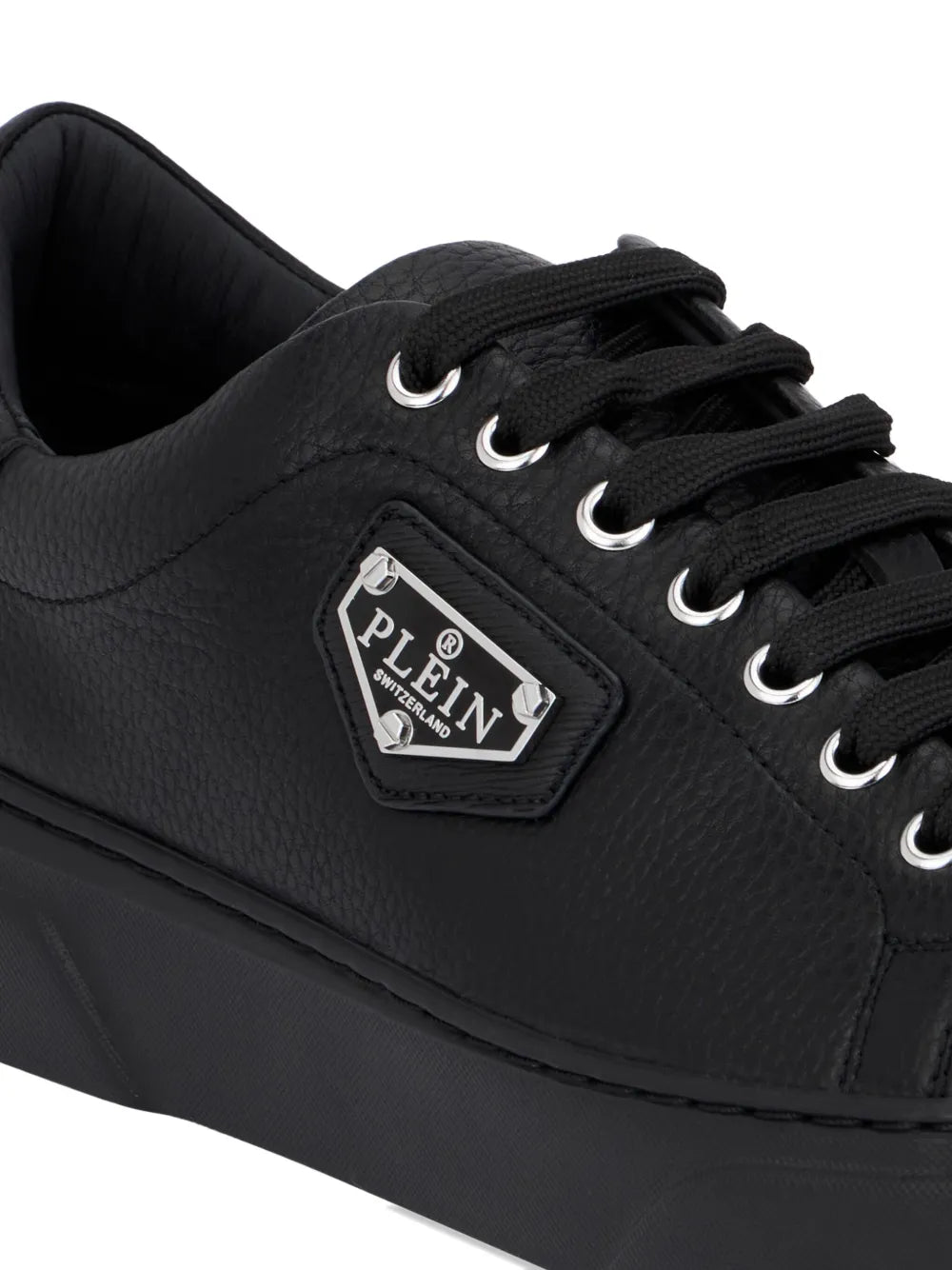 Philipp Plein Titan Plein Leather Logo Plaque Trainers