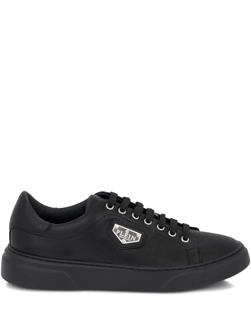 Philipp Plein Titan Plein Leather Logo Plaque Trainers