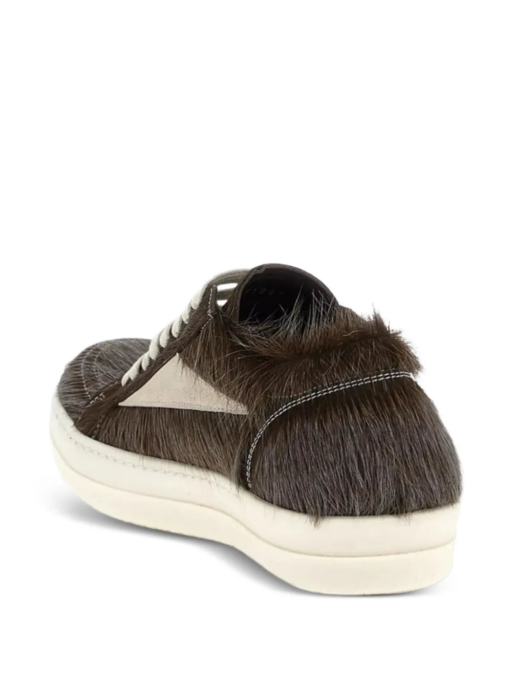 Rick Owens Leather Fur-Appliqu?Sneakers