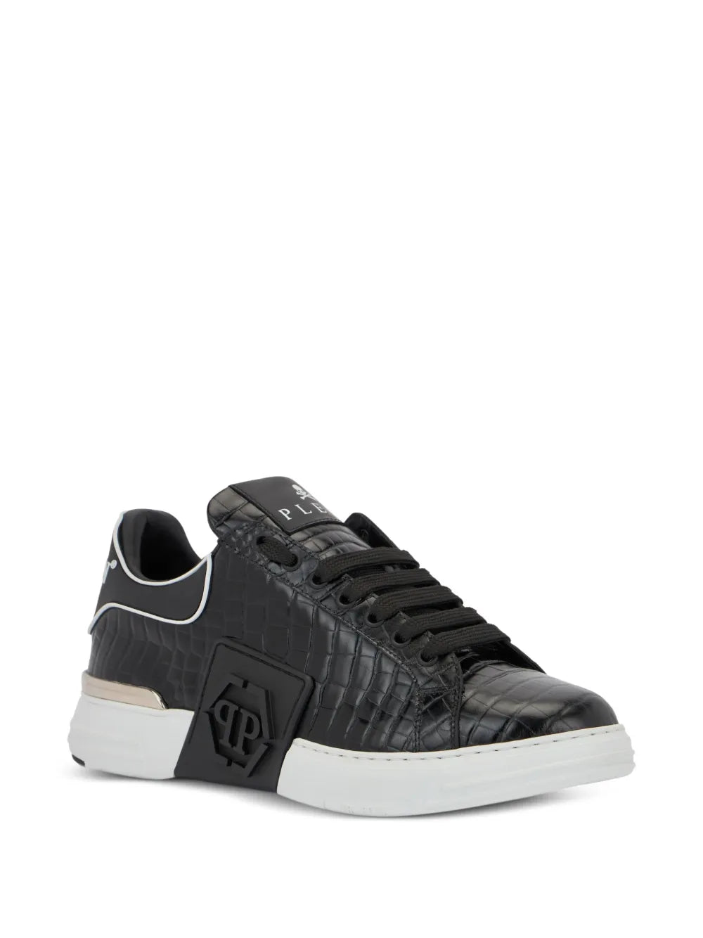 Philipp Plein Phantom Kick$ Cocco Embossed Low-Top Sneakers