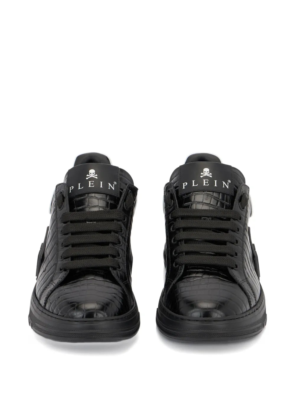 Philipp Plein Phantom Kick$ Cocco Embossed Low-Top Sneakers