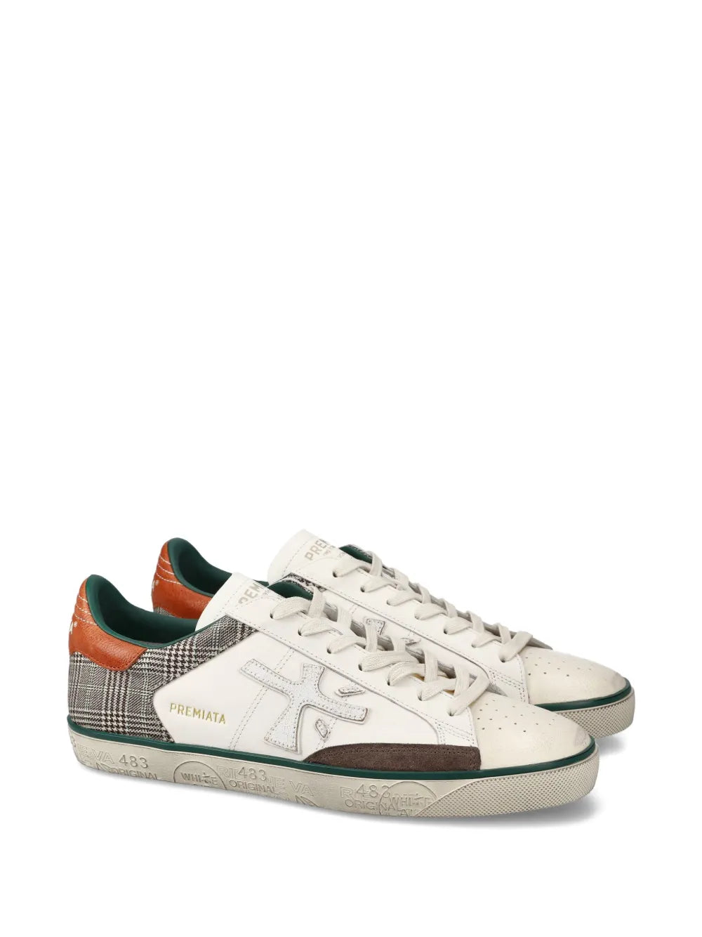 Premiata Check Panelled Steven Sneakers