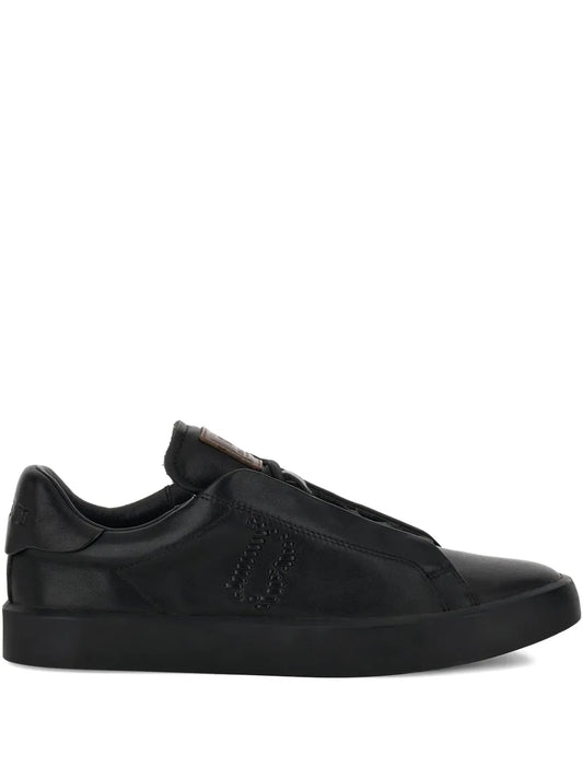 Boggi Milano Embroidered Logo Leather Sneakers