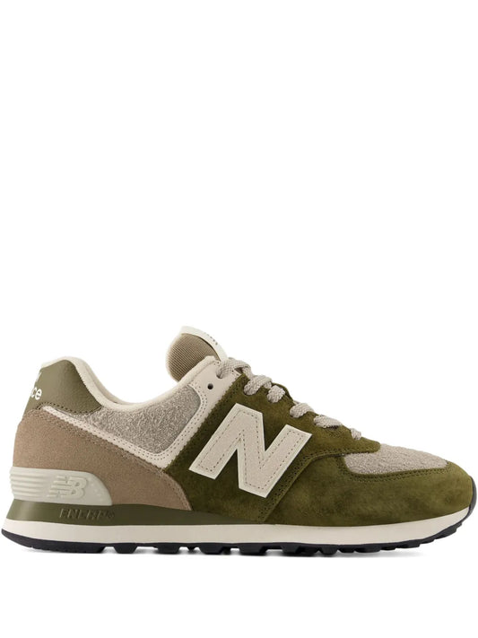 New Balance 574 Lace-Up Suede-Panelled Sneakers
