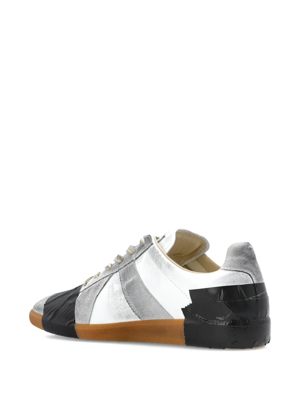 Maison Margiela Weathering-Effect Panelled Lace-Up Sneakers