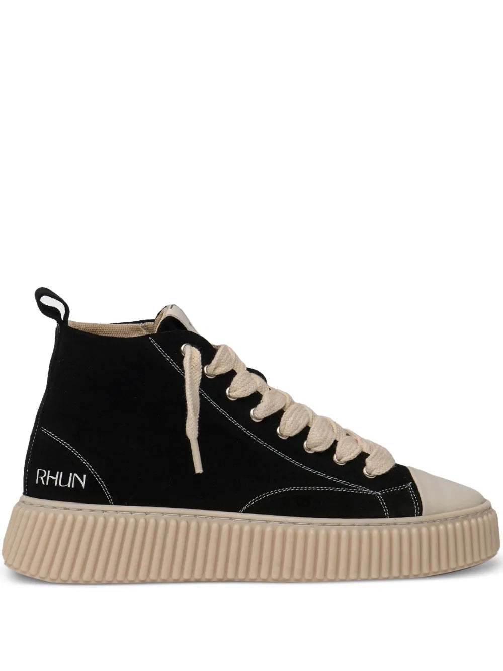 Rhun High-Top Fluted-Sole Sneakers