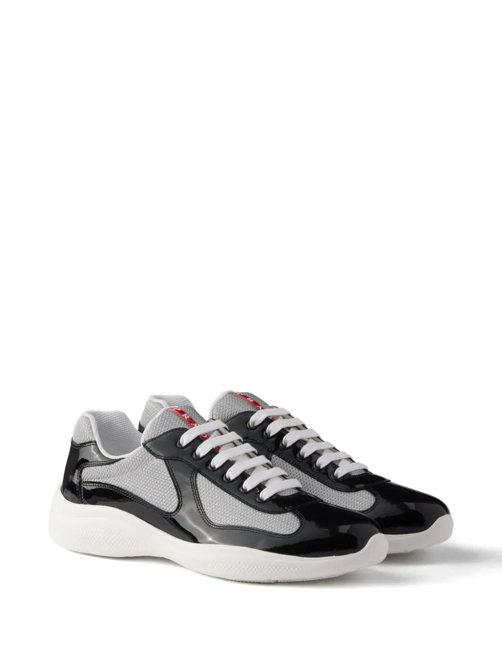 Prada Linea Rossa Patent-Leather Sneakers