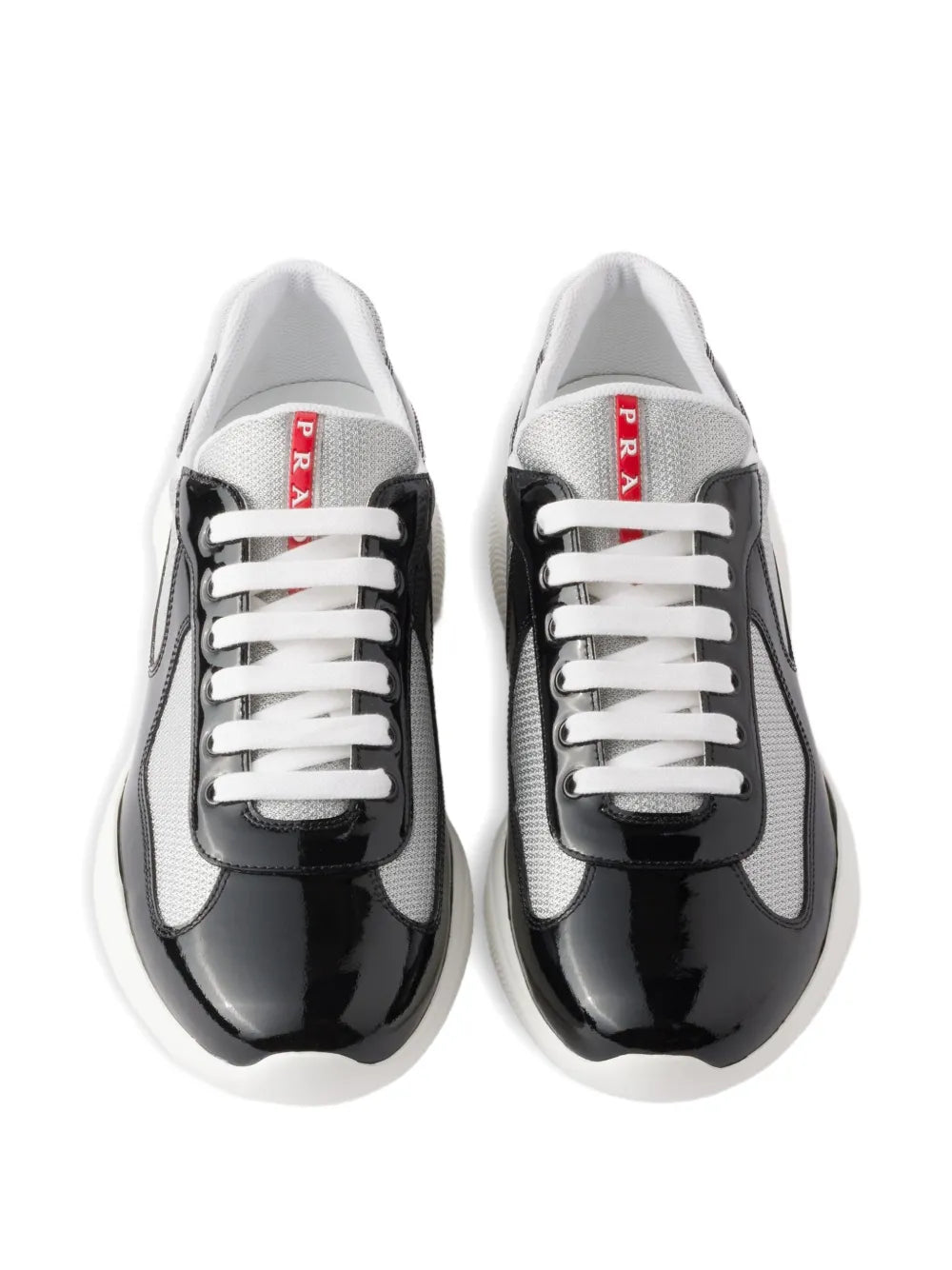 Prada Linea Rossa Patent-Leather Sneakers