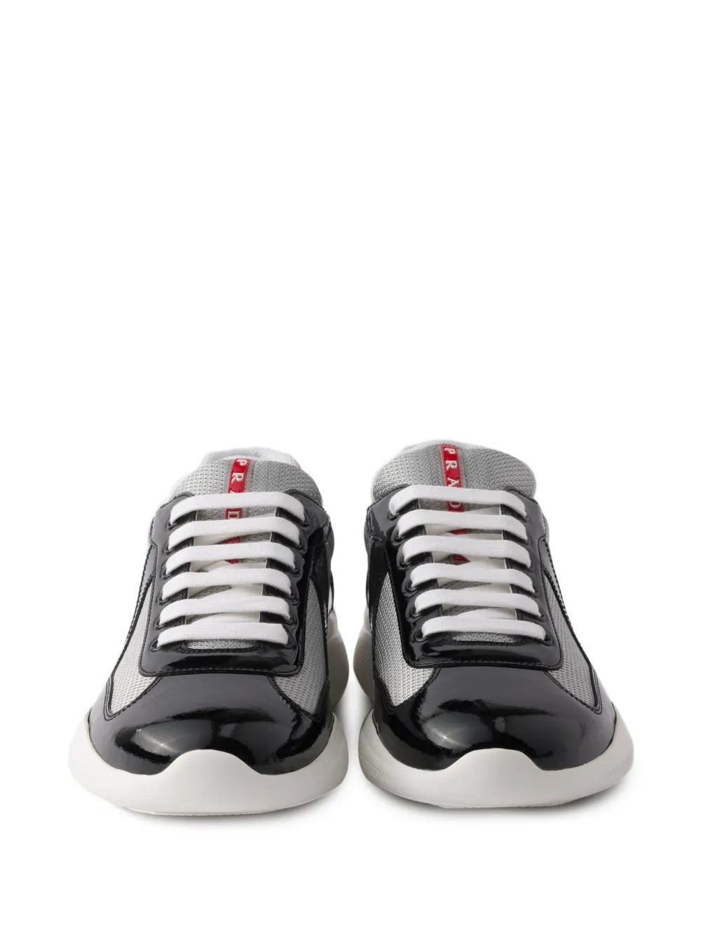 Prada Linea Rossa Patent-Leather Sneakers