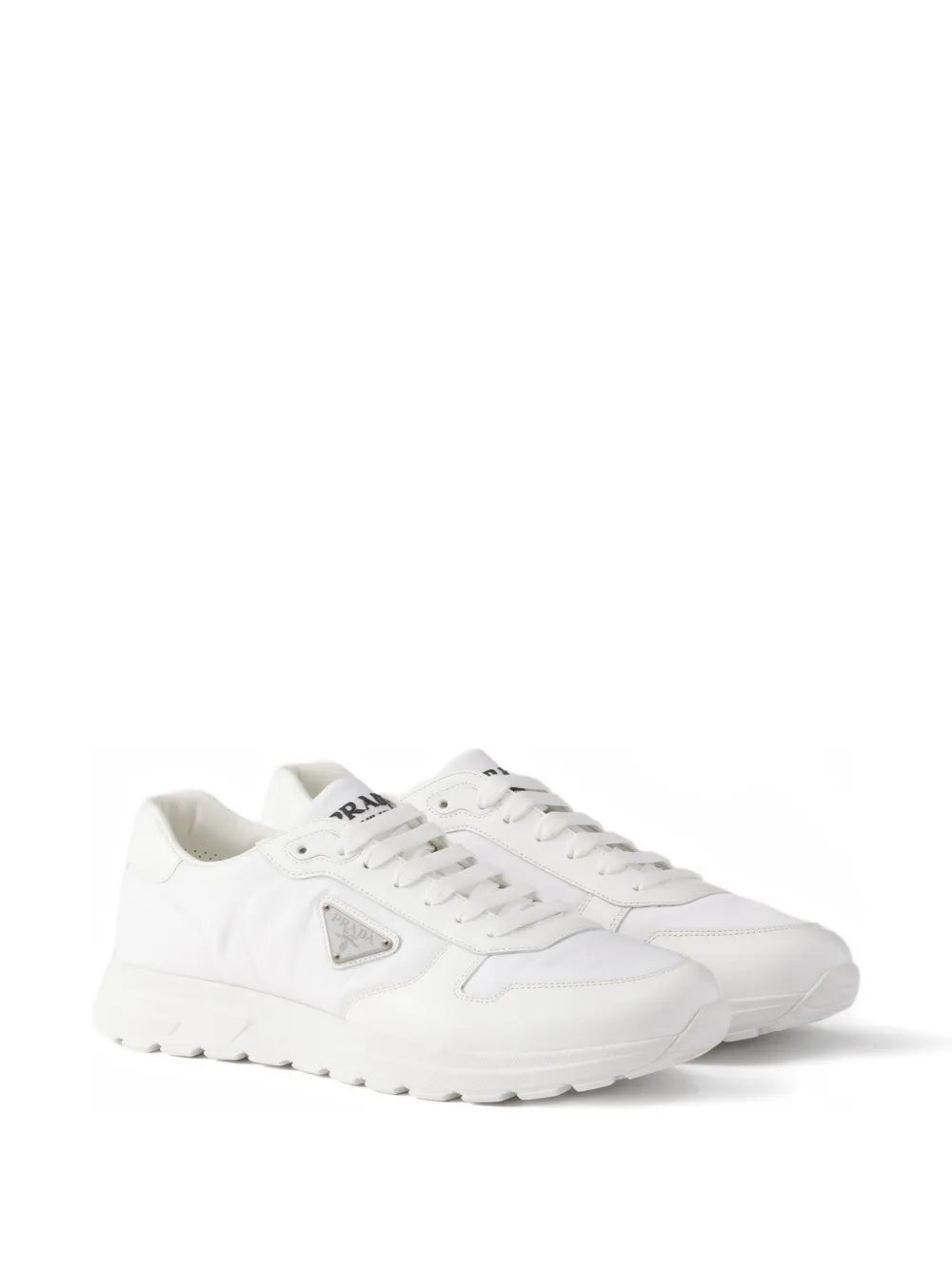 Prada Prax Enamel Triangle-Logo Sneakers