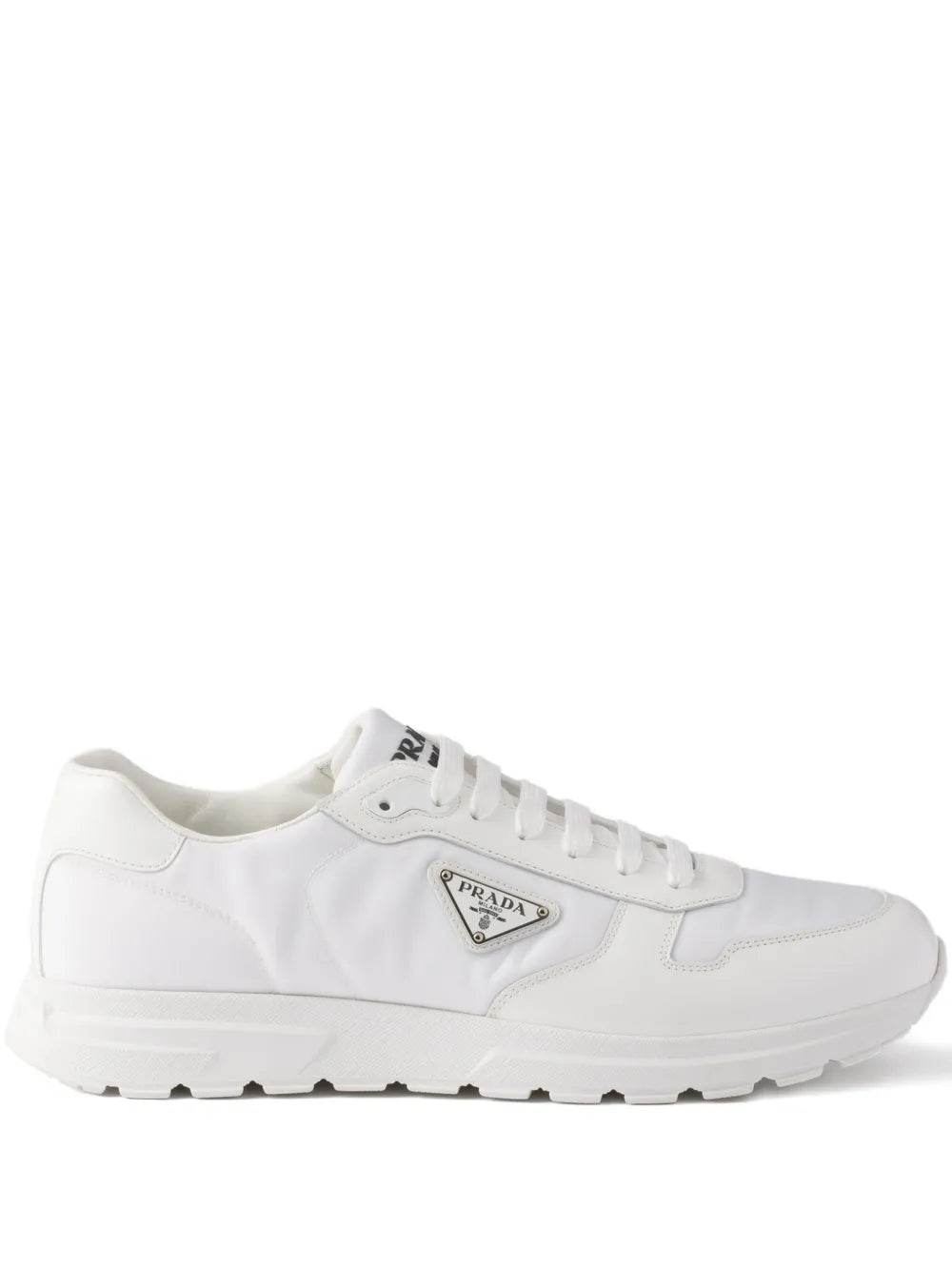 Prada Prax Enamel Triangle-Logo Sneakers