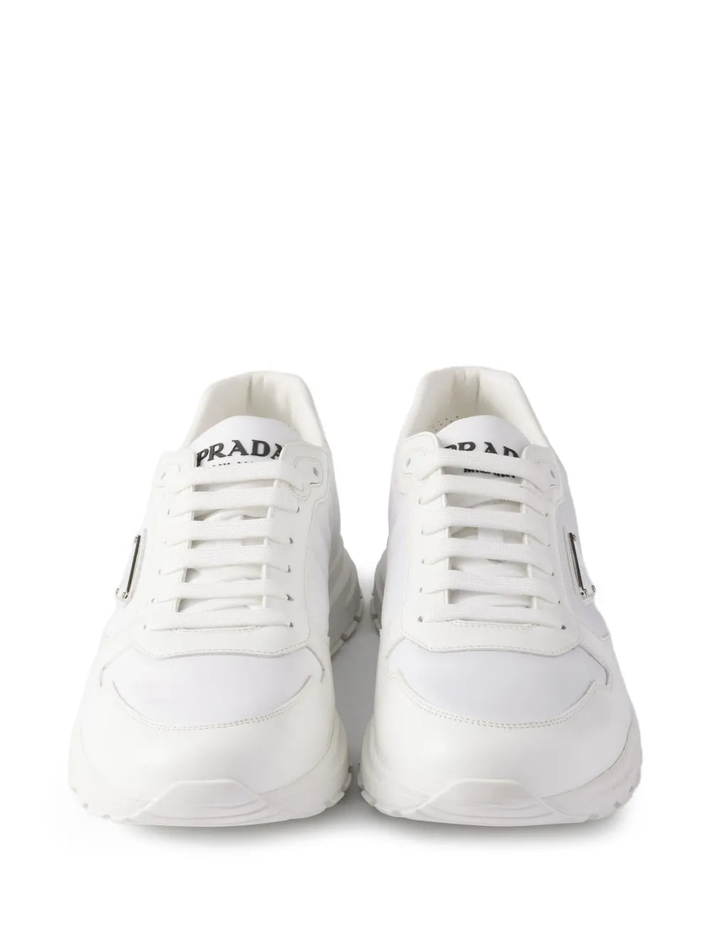 Prada Prax Enamel Triangle-Logo Sneakers
