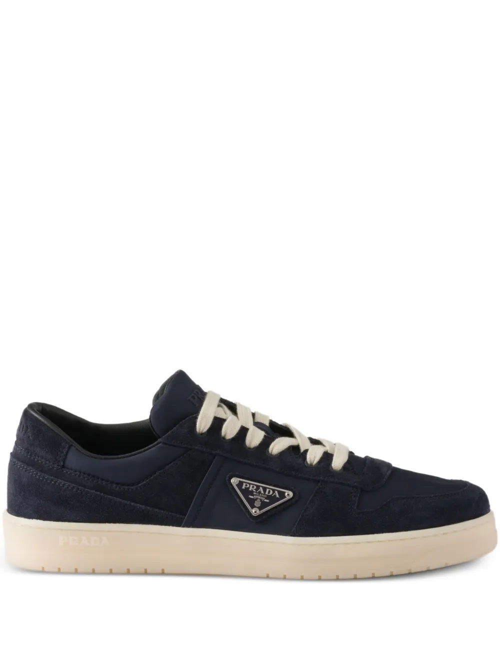 Prada Downtown Eyelets-Detail Suede Sneakers