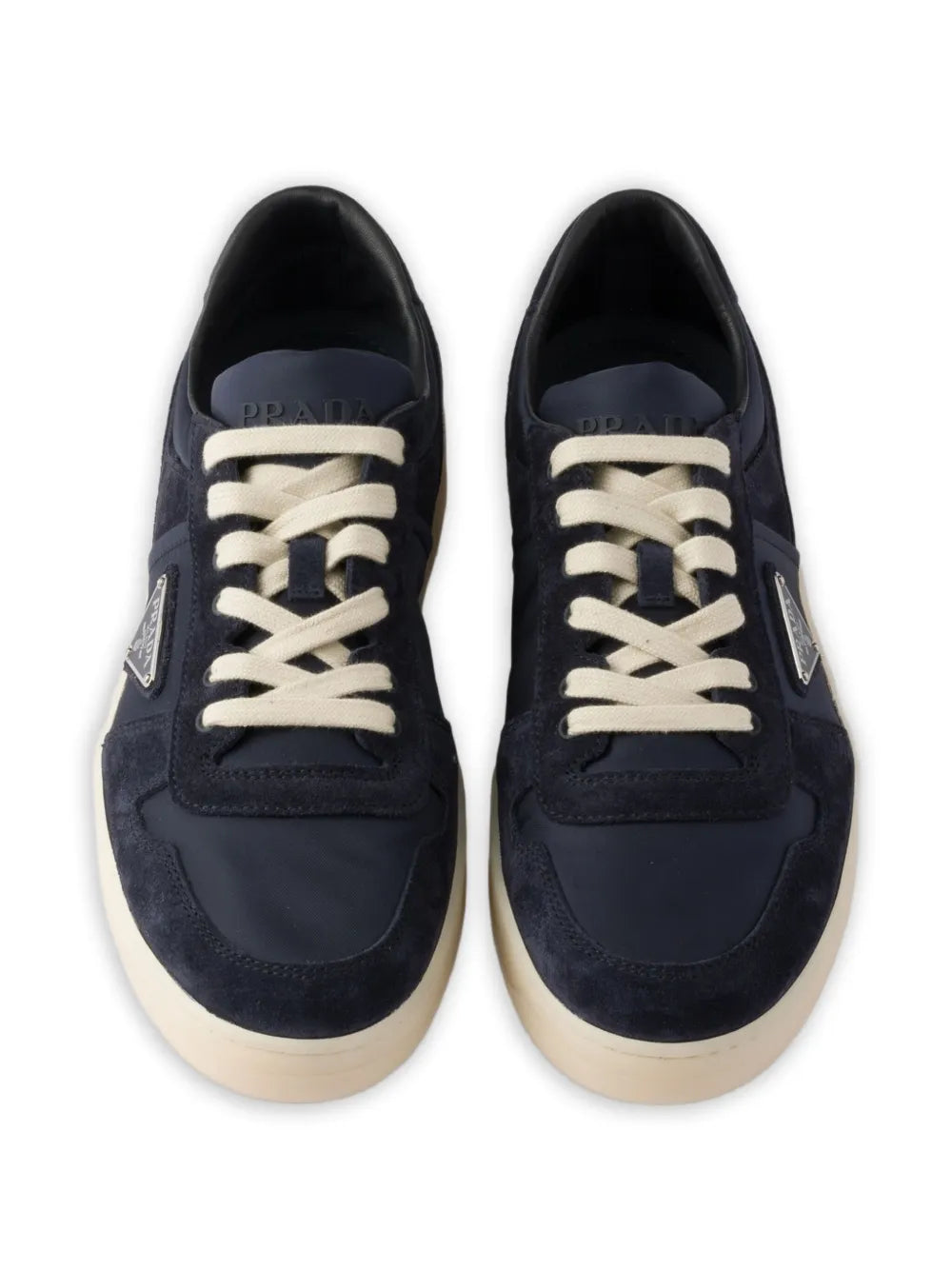 Prada Downtown Eyelets-Detail Suede Sneakers